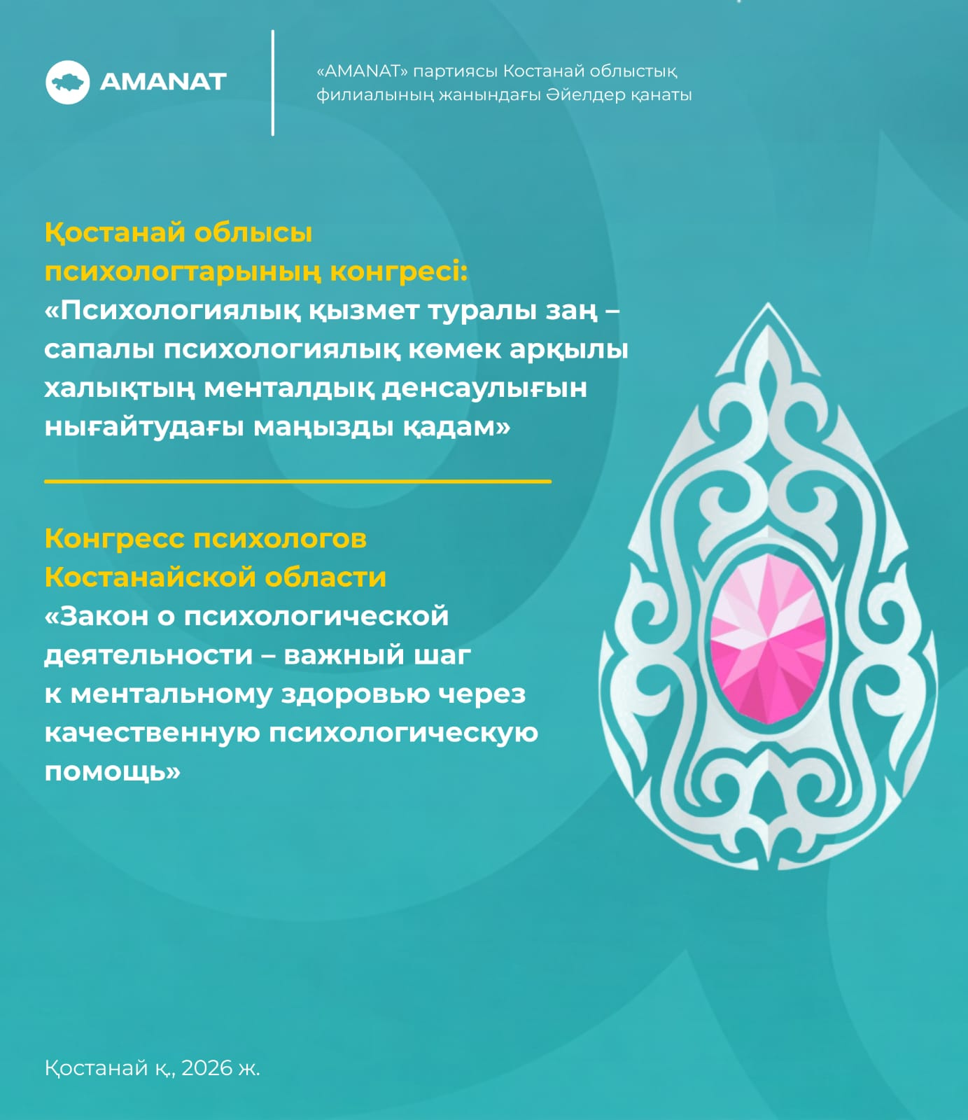 Қостанай облысы психологтарының конгресі